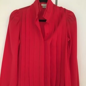NICOLA vintage pleated red blouse